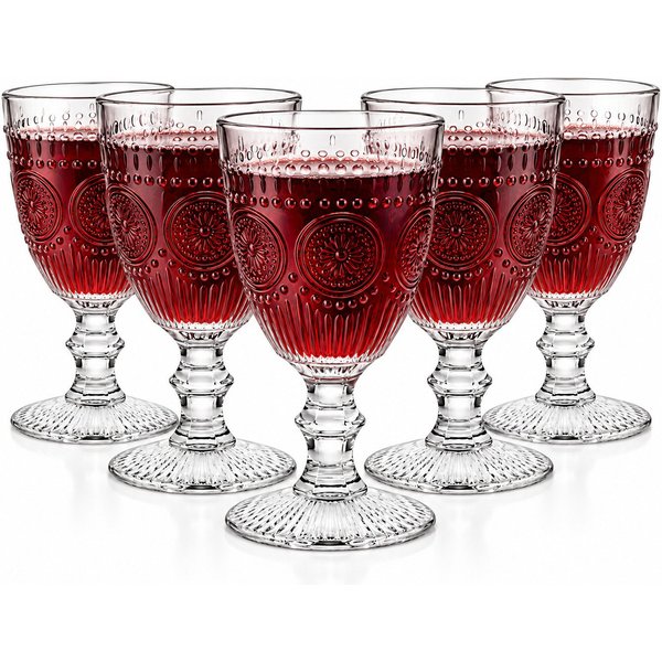 Sendez Weinglas 6 Weingläser 310ml auf Fuß Sonne Weißweingläser Rotweingläser, 6-tlg., Glas