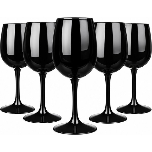 Sendez Weinglas 6 Weingläser Set 300ml Schwarze Rotweingläser Weißweingläser, 6-tlg., Glas