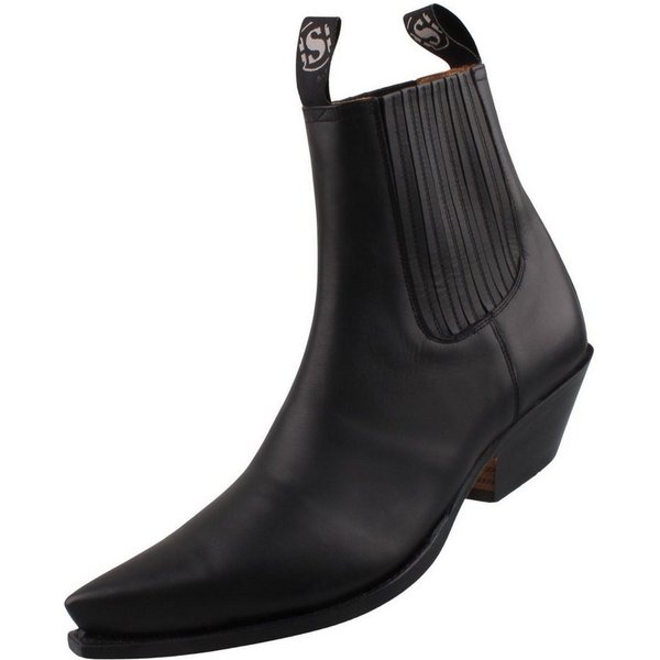 Sendra Boots 1692-Pull Oil Negro Stiefelette Western-Kurzstiefel mit rahmengenähter Ledersohle