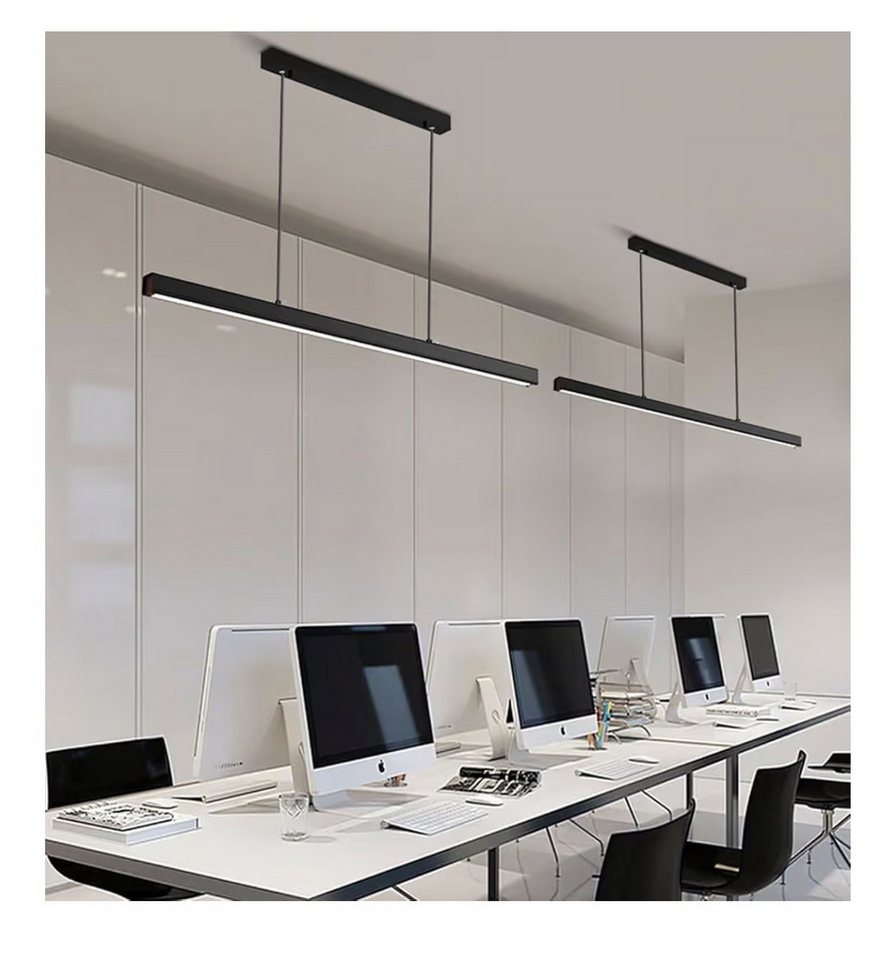 SenFay LED Pendelleuchte 120 cm linear, dimmbar & höhenverstellbar mit Fernbedienung, LED fest integriert, Extra-Warmweiß, Neutralweiß, Kaltweiß – Bild 4 von 5