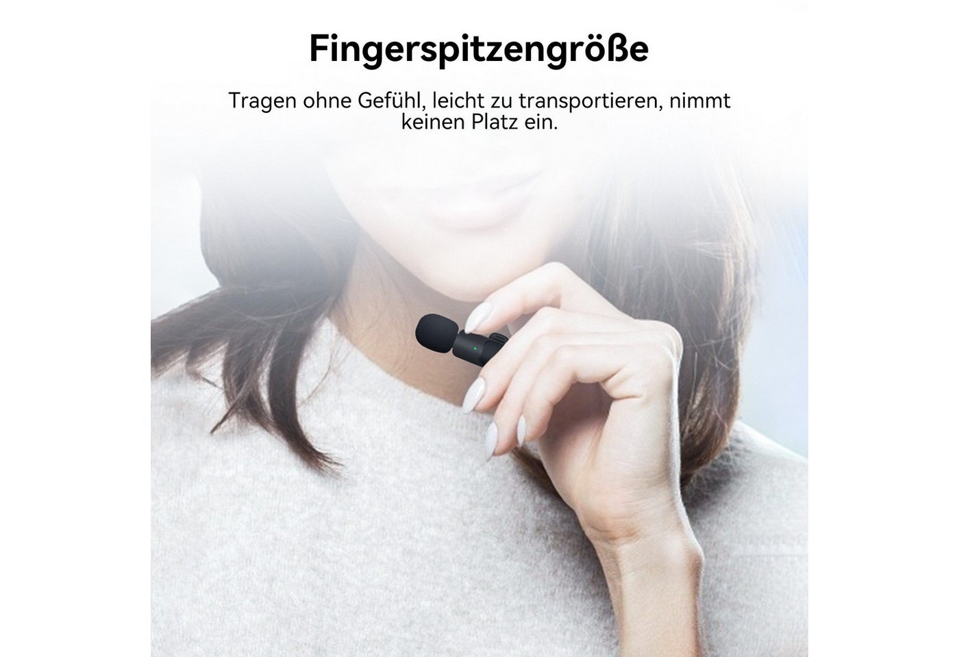 Senmudi Mikrofon Mini Mic Pro Kabelloses Mikrofon für iPhone, iPad, Android (Mini Mikrofon für Live-Streaming,Geräuschunterdrückung), Wireless Ansteckmikrofon f – Bild 4 von 5