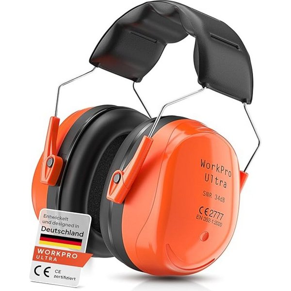 Senner Kapselgehörschutz WorkPro Ultra, Gehörschutz für Arbeit & Freizeit – Größenverstellbar, (Hochwertige Lärmschutz Kopfhörer mit SNR von 33-34 dB), Unisex O