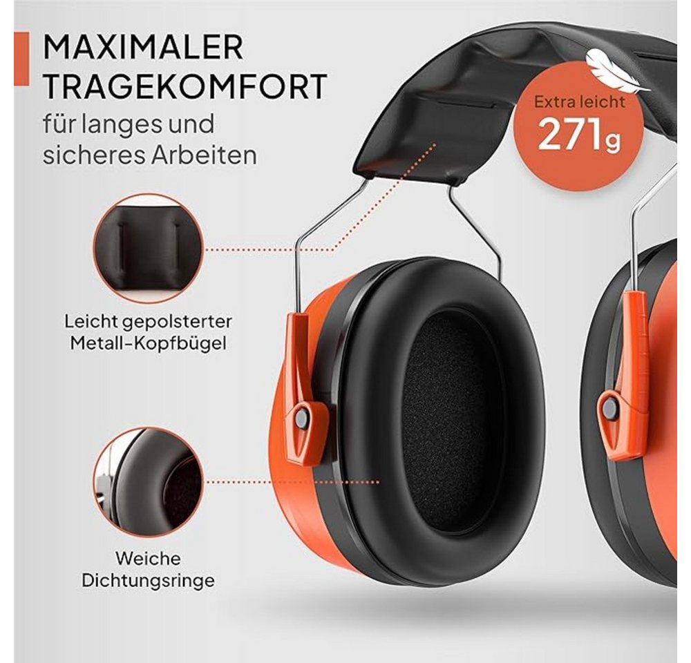 Senner Kapselgehörschutz WorkPro Ultra, Gehörschutz für Arbeit & Freizeit – Größenverstellbar, (Hochwertige Lärmschutz Kopfhörer mit SNR von 33-34 dB), Unisex O – Bild 4 von 5