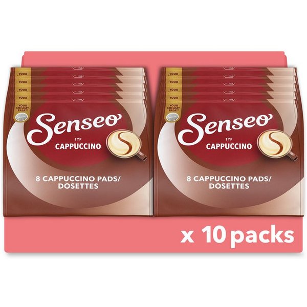 Senseo Kaffee Pads Typ Cappuccino cremig 10 x 8 = 80 Getränke, (Packung, 10er Pack)