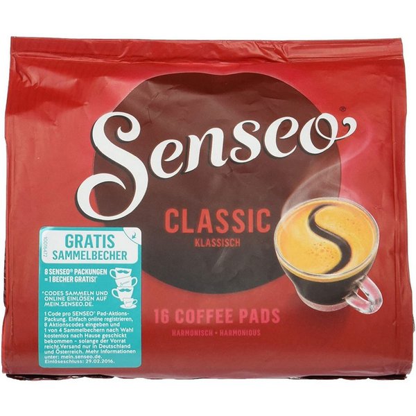 Senseo Kaffee, Senseo Kaffeepads mittelstark gerösteter Arabica Classic 110g