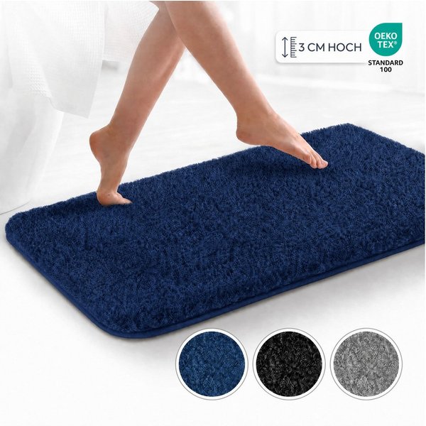 Sentidos Badematte badteppich rutschfest Eleganter Badezimmerteppich, Höhe 20 mm, Polyester, WC Ausschnitt, badematten badläufer badgarnitur badteppiche teppich