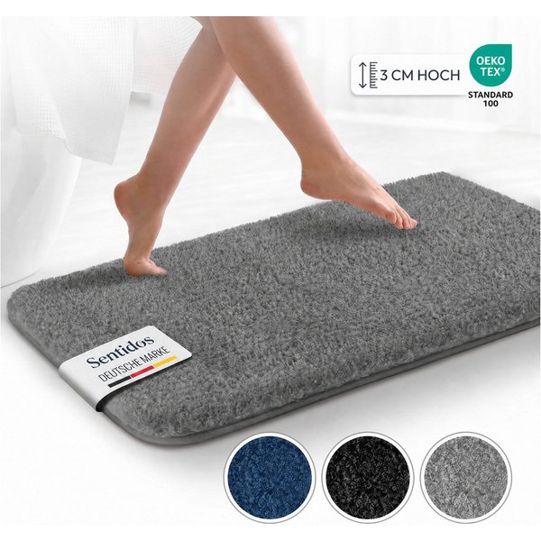 Sentidos Badematte badteppich rutschfest Eleganter Badezimmerteppich, Höhe 20 mm, Polyester, 70x120cm, badematten badläufer badgarnitur badteppiche teppich toil