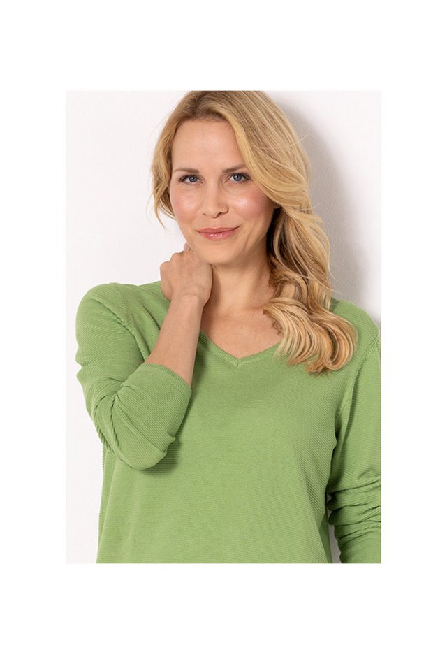 SER V-Ausschnitt-Pullover Pullover Feinstrick mit Struktur W9240200 – Bild 4 von 5