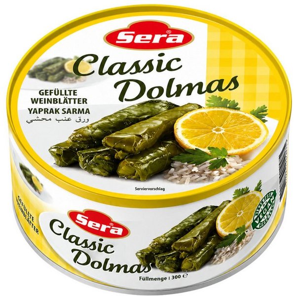 SERA FOOD Fertiggericht Gefüllte Weinblätter mit Reis – mediterran & servierfertig, (Vegane Konserven), Spezialität, servierfertig, vegan/vegetarisch, hochwerti