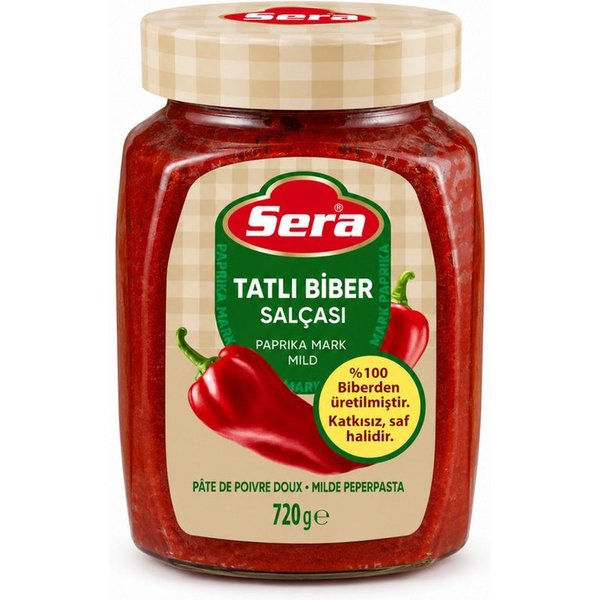 SERA FOOD Saucen Sera %93 Rote Paprika, Paprikamark im Glas, 720 g, 93 % rote Paprika, traditionelle Rezeptur, intensiv im Geschmack