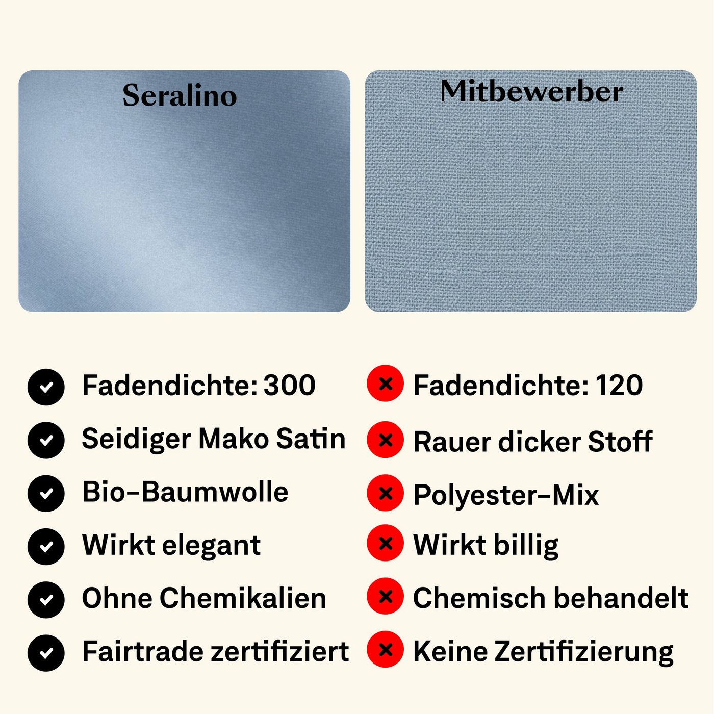 Seralino Stoffserviette 100% Bio-Baumwolle, (Set, 12 St., Wiederverwendbar), 40x40 cm & 45x45 cm – Bild 4 von 5