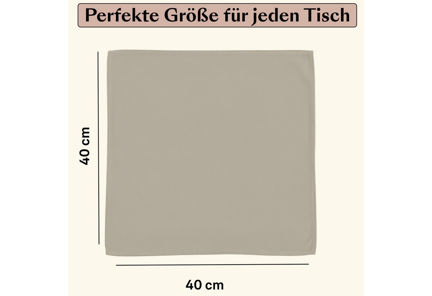 Seralino Stoffserviette 100% Bio-Baumwolle, (Set, 12 St., Wiederverwendbar), 40x40 cm & 45x45 cm – Bild 5 von 5