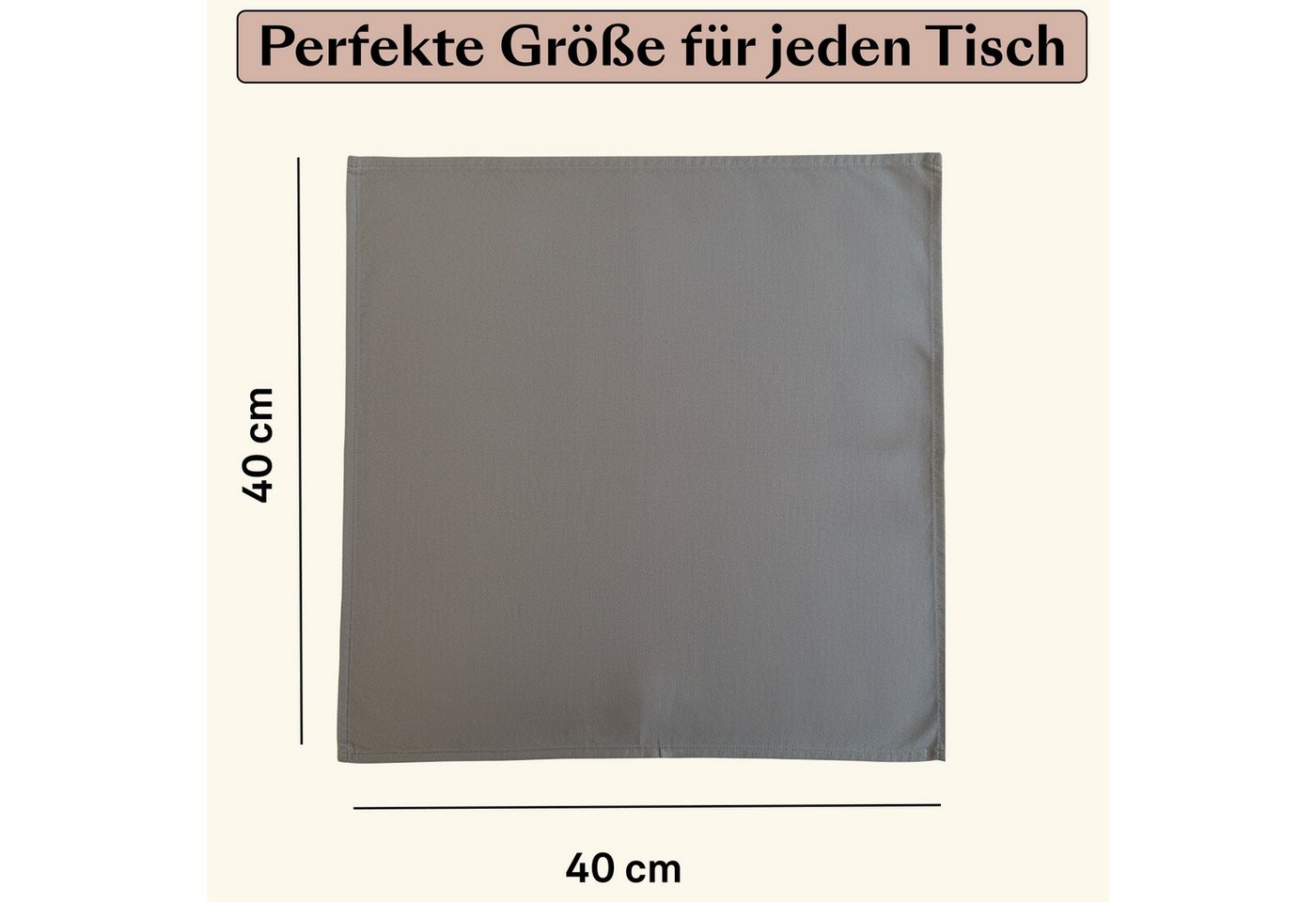Seralino Stoffserviette 100% Bio-Baumwolle, (Set, 12 St., Wiederverwendbar), 40x40 cm & 45x45 cm – Bild 5 von 5