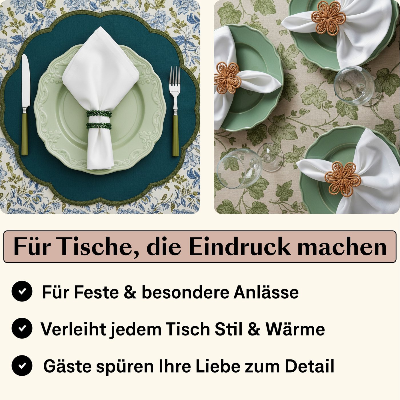 Seralino Stoffserviette 100% Bio-Baumwolle, (Set, 12 St., Wiederverwendbar), 40x40 cm & 45x45 cm – Bild 2 von 5
