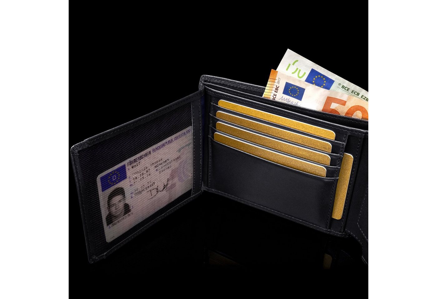 SERASAR Geldbörse Geldbörse "Space" (1-tlg), aus Echtleder inkl. RFID-Schutz gegen Datenklau mit Geschenkbox – Bild 4 von 5