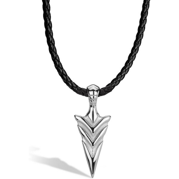 SERASAR Lederband Leder Halskette mit Edelstahl Anhänger "Arrow" (1-tlg), aus Echtleder