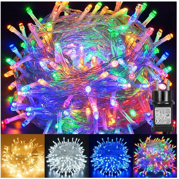 SERBASIC Lichterkette 20-100M LED-Lichterkette mit Stecker, Timer, 8 Modi, 31V DC, für Innen Außen, Garten, Hochzeit, Party, Weihnachtsbaum