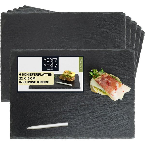 Moritz & Moritz Servierplatte Moritz & Moritz 6x Schieferplatte S