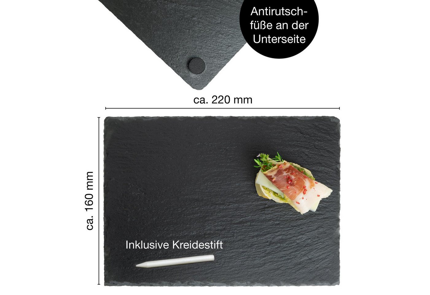 Moritz & Moritz Servierplatte Moritz & Moritz 6x Schieferplatte S – Bild 2 von 5