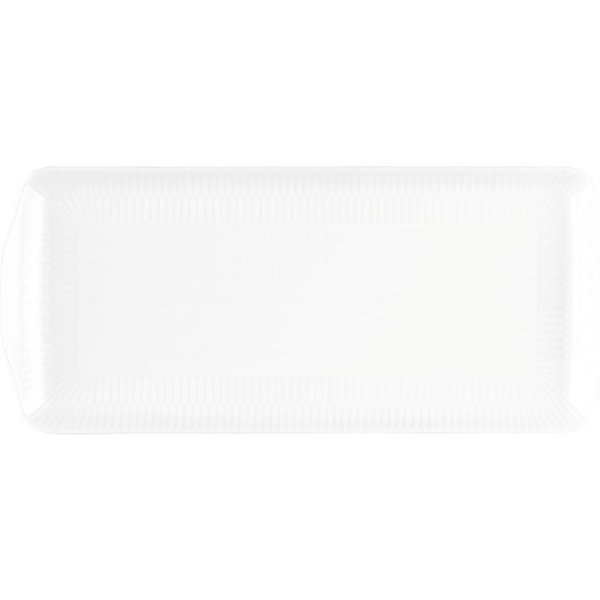 Seltmann Weiden Servierplatte Seltmann Weiden Amina weiß Kuchenplatte eckig 35x17,5cm, Porzellan, (Packung)