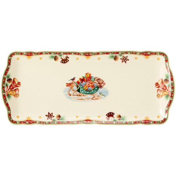 Seltmann Weiden Servierplatte Seltmann Weiden Marie Luise Weihnachtsnostalgie Kuchenplatte eckig, Porzellan