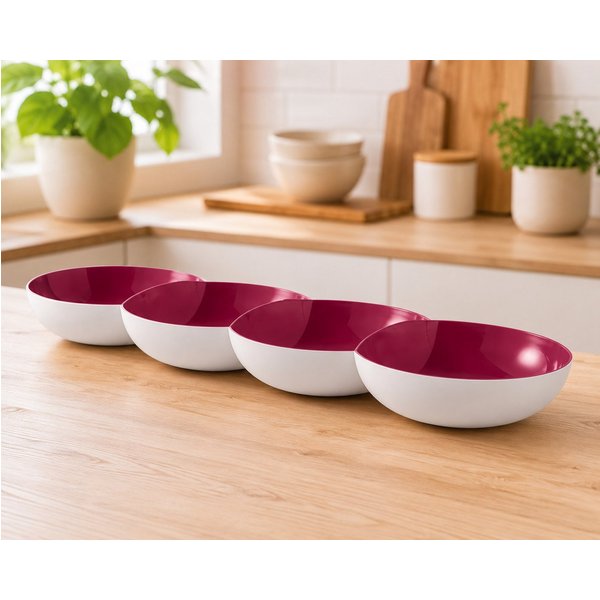 TUPPERWARE Servierschale Tupperware Allegra Perle in bordeaux rot/weiß