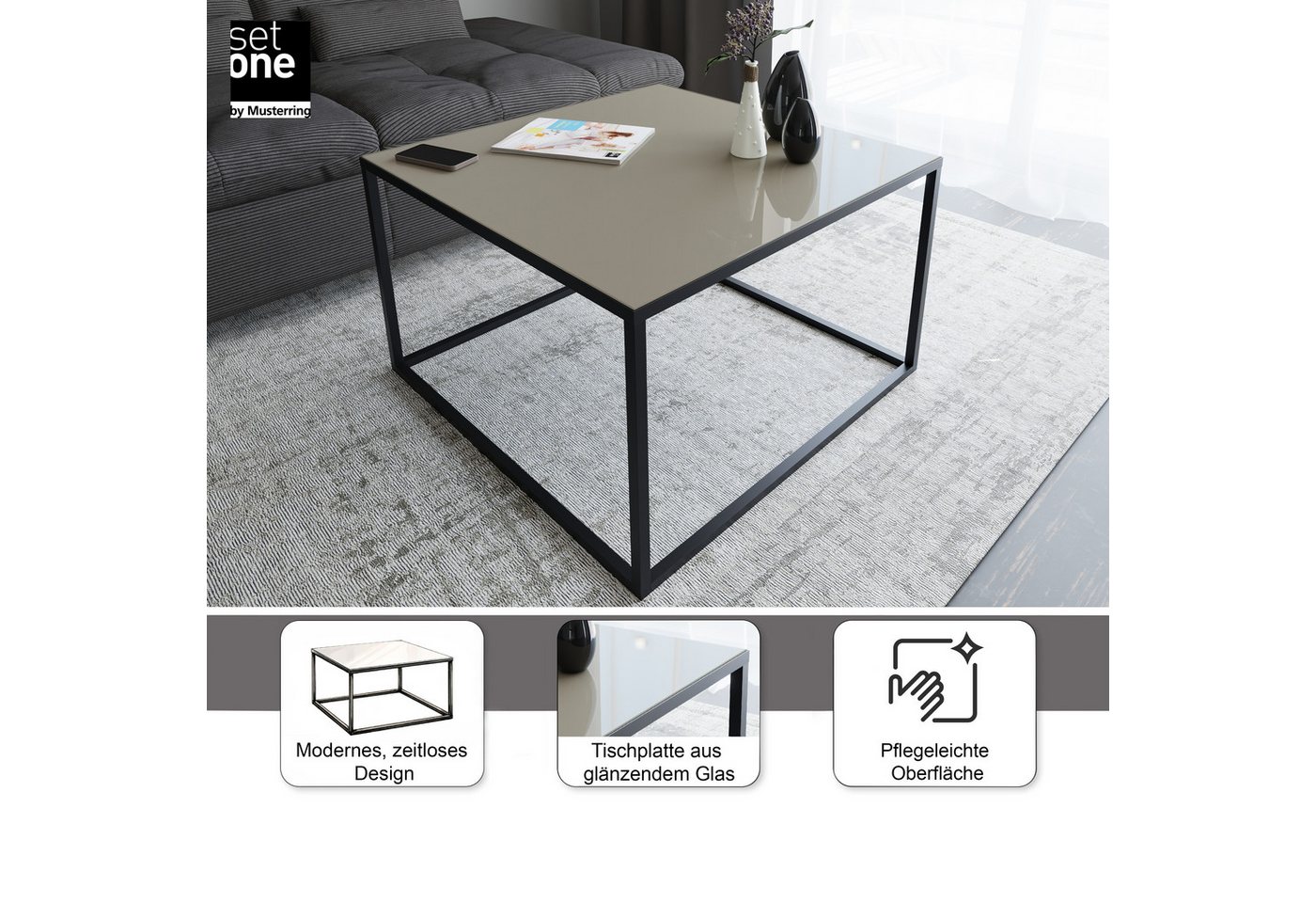 set one by Musterring Couchtisch Reno (1-St), Maße (BxHxT in cm) 80 x 45 x 80 – Bild 4 von 5