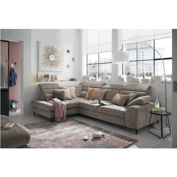 set one by Musterring Ecksofa SO 3400 Sitzhöhe 47cm oder 49cm, Sitztiefe verstellbar, B/T 317/220 cm, Kaltschaumpolsterung, Flachgewebe, whlw. mit Funktionen, S