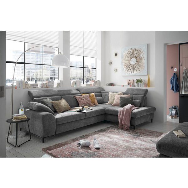 set one by Musterring Ecksofa SO 3400 Sitzhöhe 47cm oder 49cm, Sitztiefe verstellbar, B/T 317/220 cm, Kaltschaumpolsterung, Flachgewebe, whlw. mit Funktionen, S