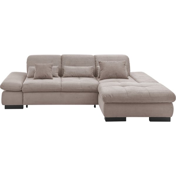 set one by Musterring Ecksofa SO4100 V, mit verstellbaren Kopfteilen, wahlweise mit Funktionen, Cord-Bezug
