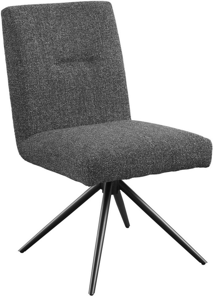 set one by Musterring Esszimmerstuhl Tracy, 2er-Set, Stativgestell schwarz, Sitz aus Webstoff, B52 x T65 cm – Bild 3 von 5