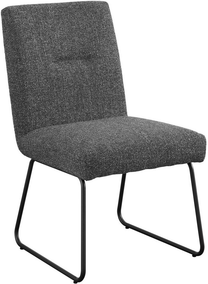 set one by Musterring Esszimmerstuhl Tracy, 2er-Set, Schlittengestell schwarz, Sitz aus Webstoff, B52 x T65 cm – Bild 3 von 5