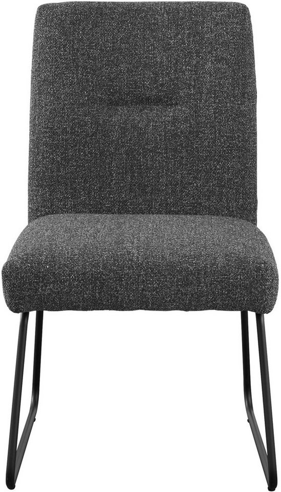 set one by Musterring Esszimmerstuhl Tracy, 2er-Set, Schlittengestell schwarz, Sitz aus Webstoff, B52 x T65 cm – Bild 4 von 5