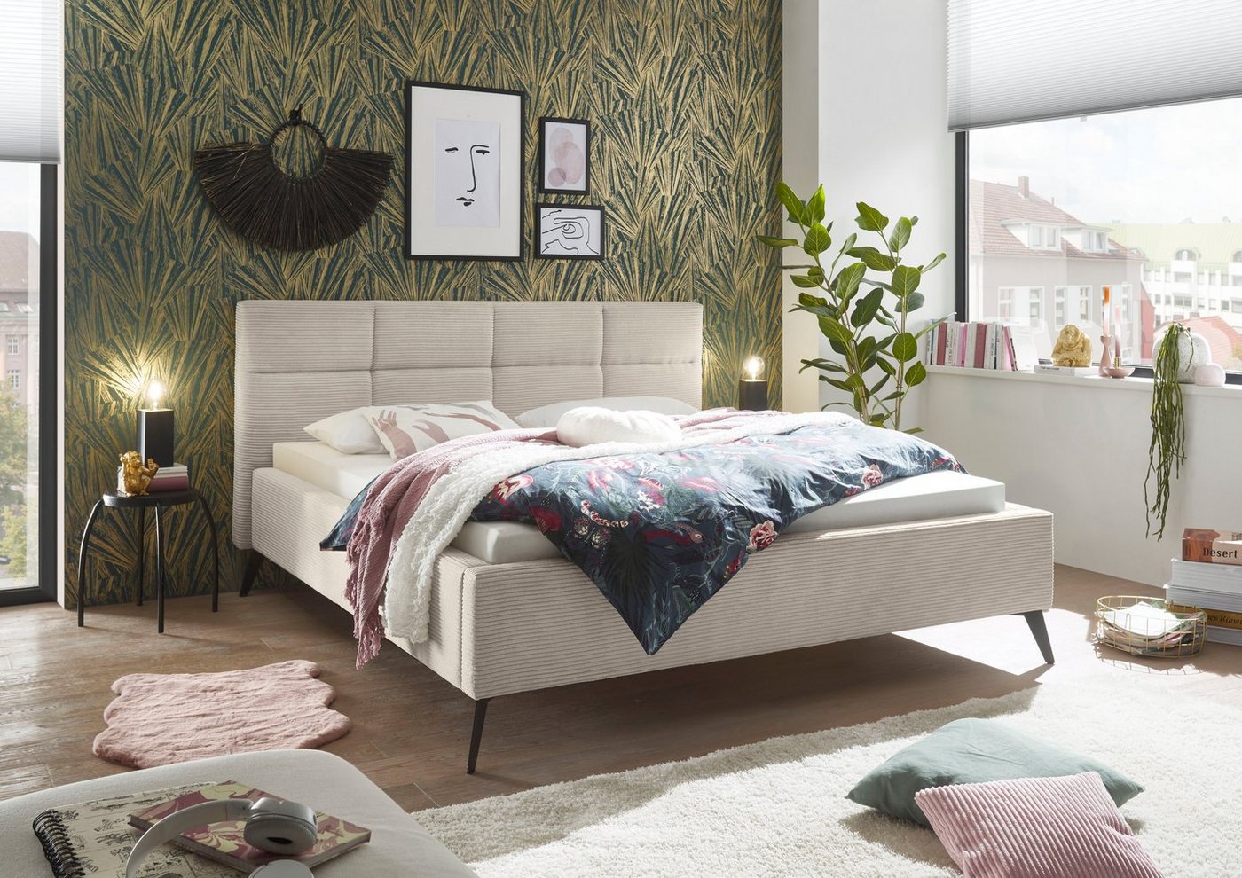 set one by Musterring Polsterbett Cary, wahlweise mit Matratze und Lattenrost, Füße Metall schwarz – Bild 2 von 5