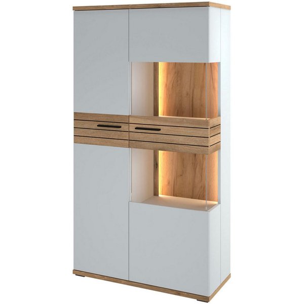 set one by Musterring Vitrine Quincy (1-St) Mit Glas und LED, in Anthrazit/Lichtgrau erhältlich, 80 cm breit