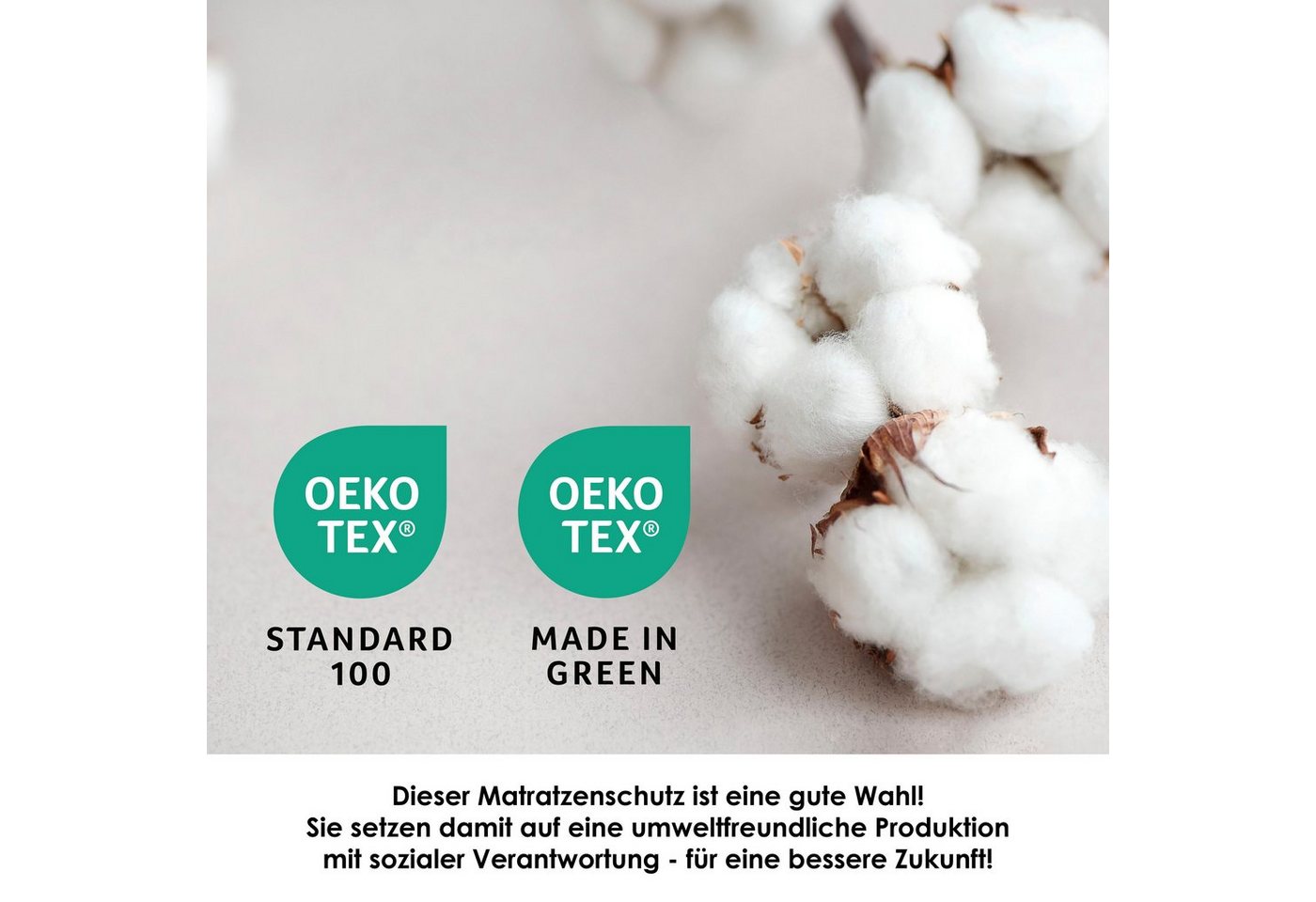Matratzenauflage Auflage, Allergiker geeignet (Hausstauballergiker) SETEX, Molton-Köper, in 90x200 cm, Feuchtigkeitsabsorbierend – Bild 3 von 5