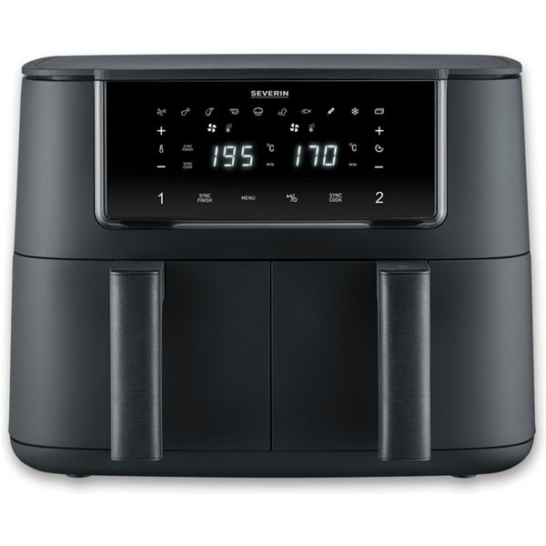 Severin Fritteuse FR 2463 Heißluftfritteuse Black Line Dual, 2600 W