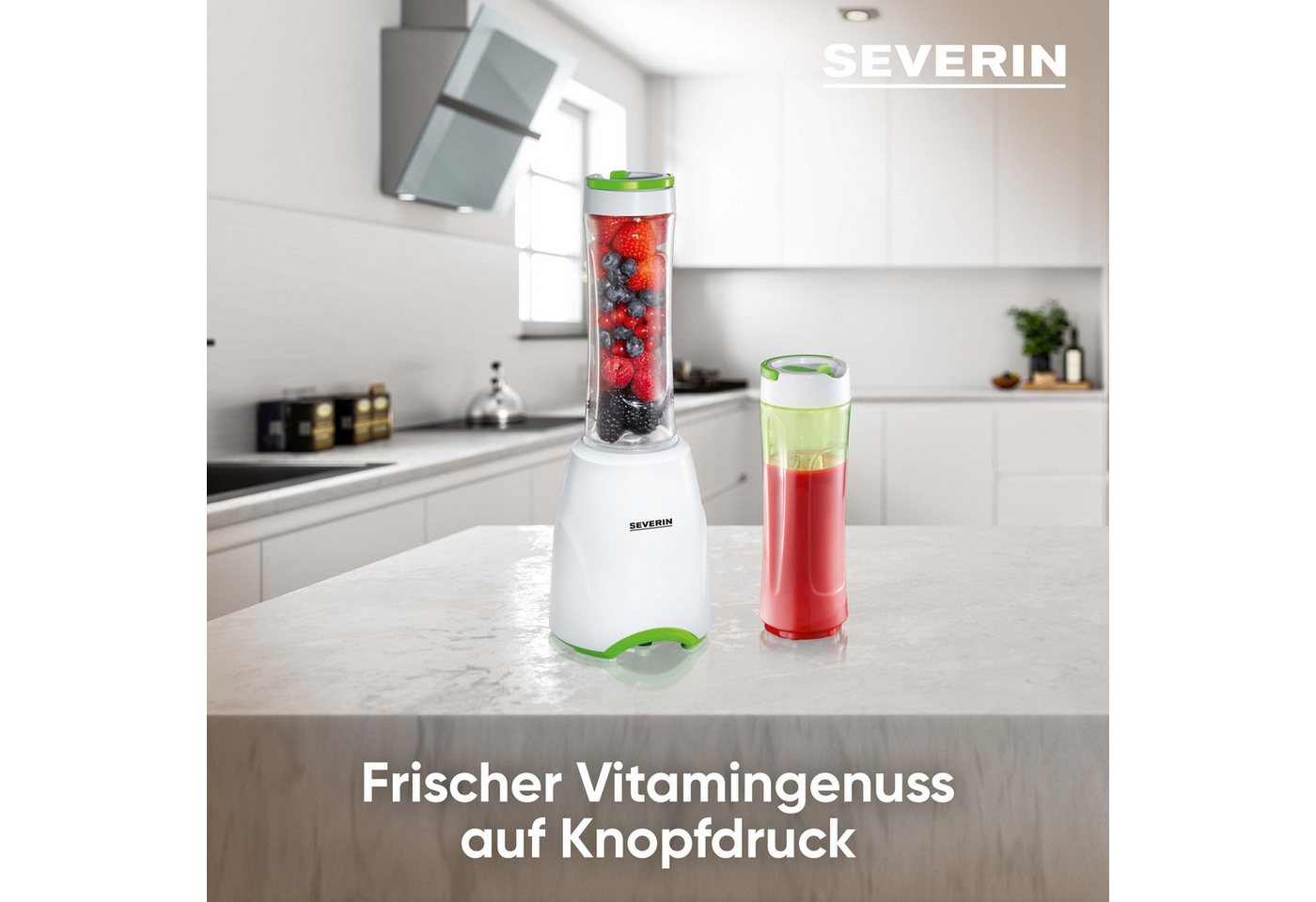 Severin Standmixer SM3735 Smoothie Mix & Go, Smoothie-Mixer mit 2 Flaschen – Bild 4 von 5