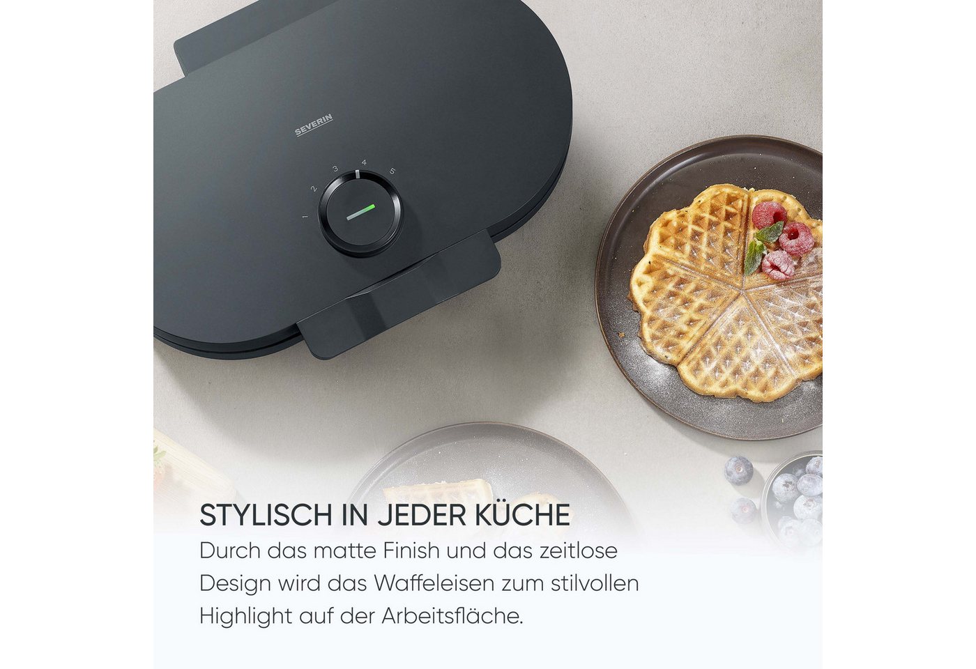 Severin Waffeleisen WA 2118, 1200 W – Bild 4 von 5