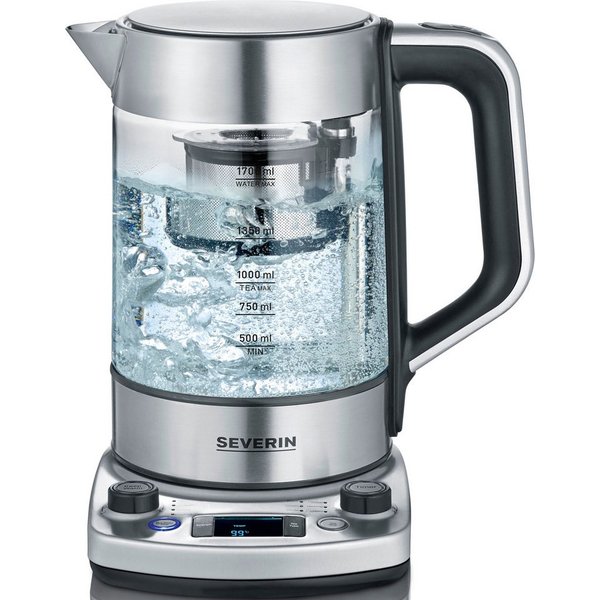 Severin Wasser-/Teekocher WK 3422, 3000 W, Temperaturstufen von 40°C – 100°C in 5°C-Schritten wählbar