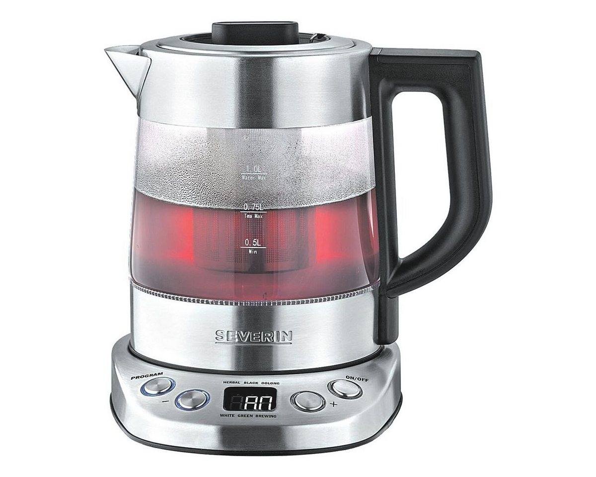 Severin Wasserkocher Deluxe Mini, 2200 W, aus Glas, mit 5 Teeprogrammen, 0,75-1 Liter, 2200 Watt – Bild 2 von 5