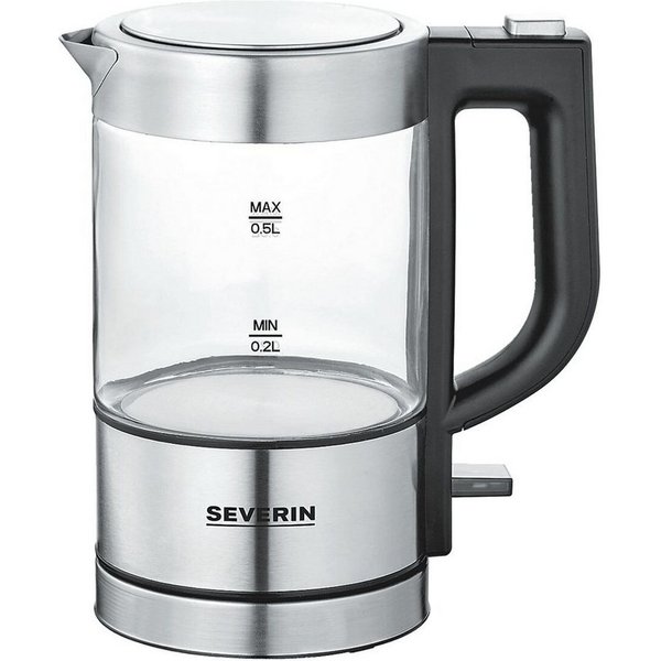 Severin Wasserkocher Mini Glas-Wasserkocher WK 3472, schnurlos, Überhitzungsschutz