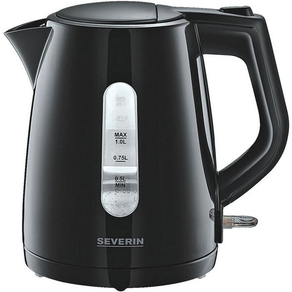 Severin Wasserkocher WK 3410, 2200 W, 1 Liter, 2200 Watt, mit beidseitiger Wasserskala, kabellos
