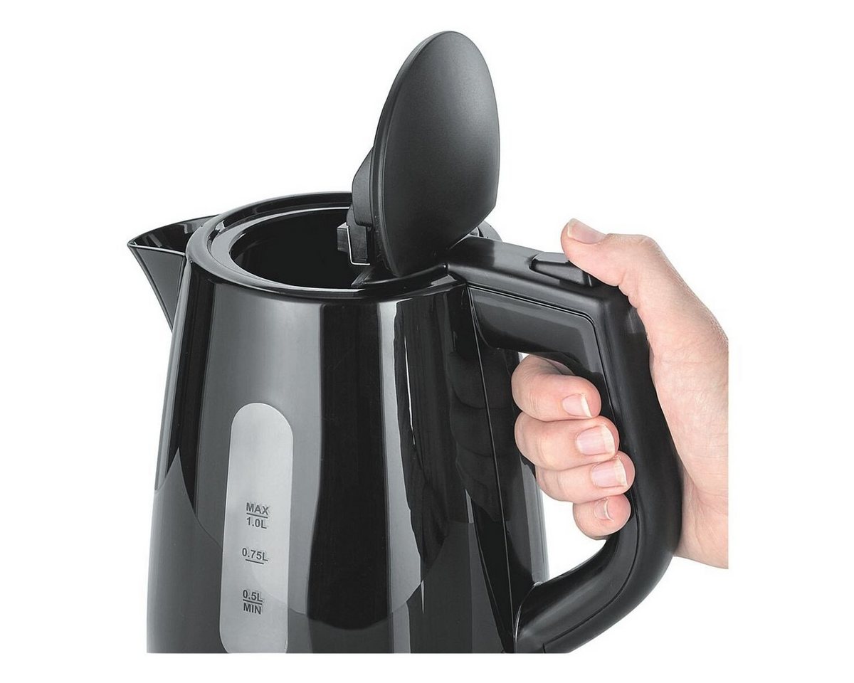 Severin Wasserkocher WK 3410, 2200 W, 1 Liter, 2200 Watt, mit beidseitiger Wasserskala, kabellos – Bild 4 von 4