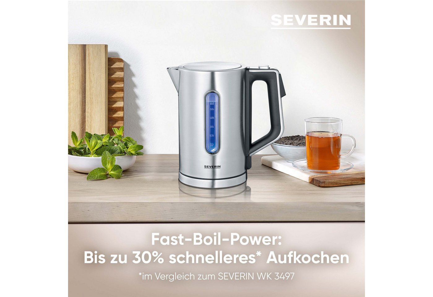 Severin Wasserkocher WK 3418, 1,7 l, 3000 W – Bild 3 von 5