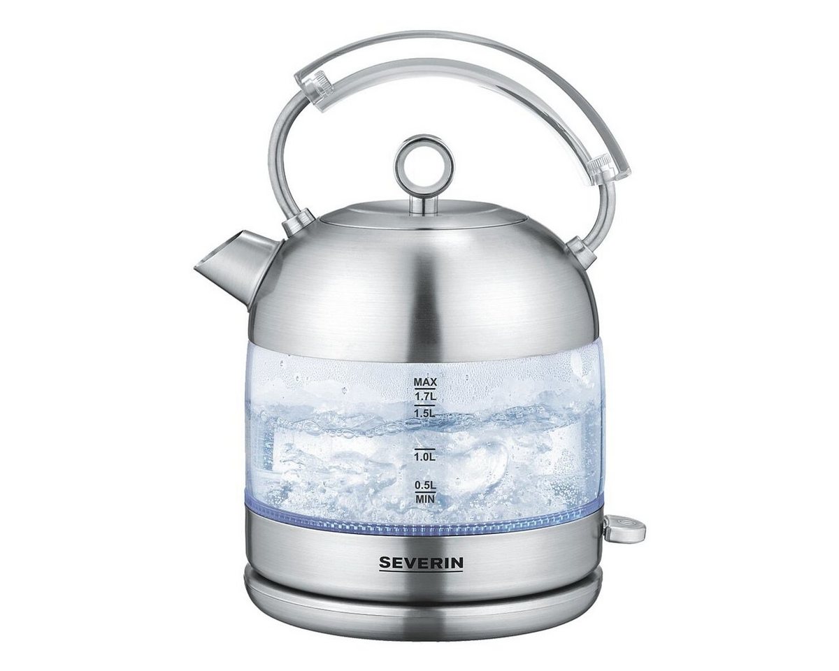 Severin Wasserkocher WK 3459, 1.7 l, 2400 W, Retro, Glas-Wasserkocher, 1,7 Liter – Bild 2 von 4