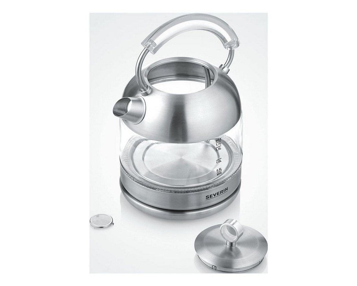 Severin Wasserkocher WK 3459, 1.7 l, 2400 W, Retro, Glas-Wasserkocher, 1,7 Liter – Bild 3 von 4
