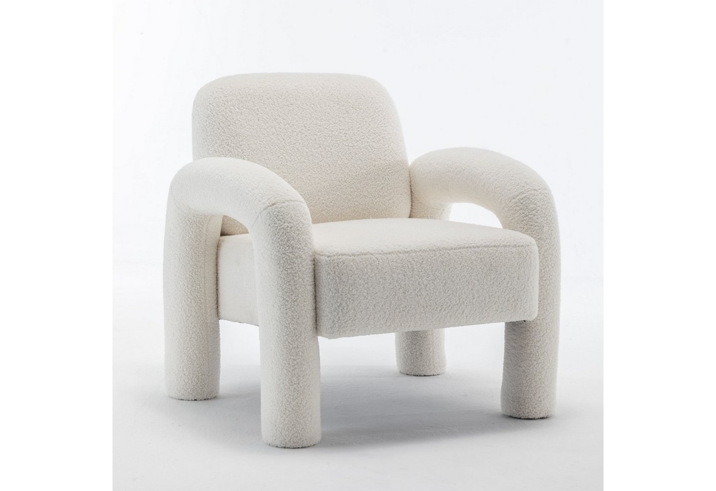 SEYNAR Sessel Moderner Sherpa-Akzent-Sessel, Teddy-Polsterarm-Sofa (1-St), Gemütlicher flauschiger Lesesessel für Wohnzimmer, Schlafzimmer, Ecke – Bild 4 von 5