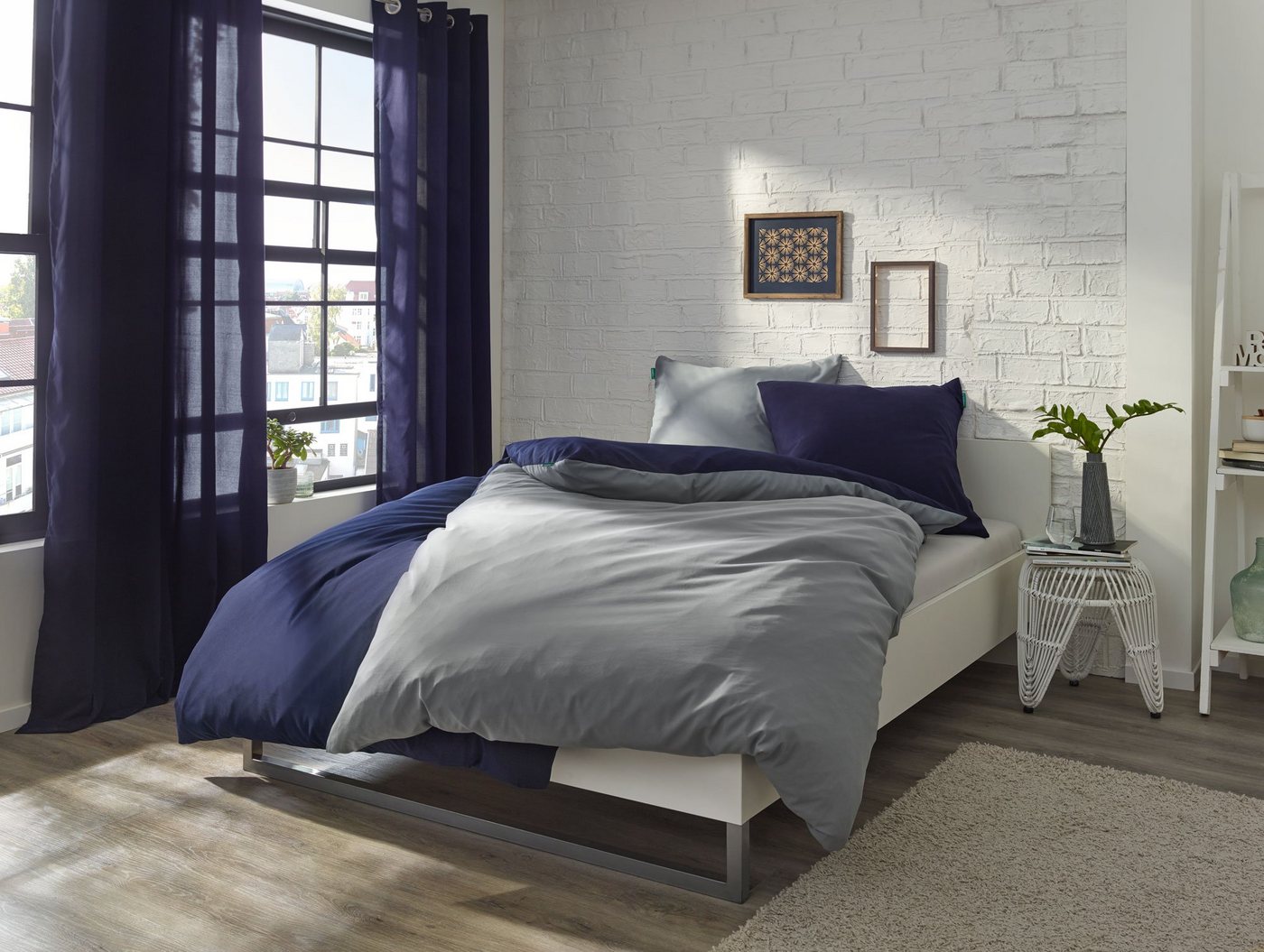 Shangrila Wendebettwäsche, Microsatin, 2 teilig, Microsatin 1 Bettbezug 1 Kissenbezug Pflegeleicht Atmungsaktiv 202090 – Bild 4 von 5