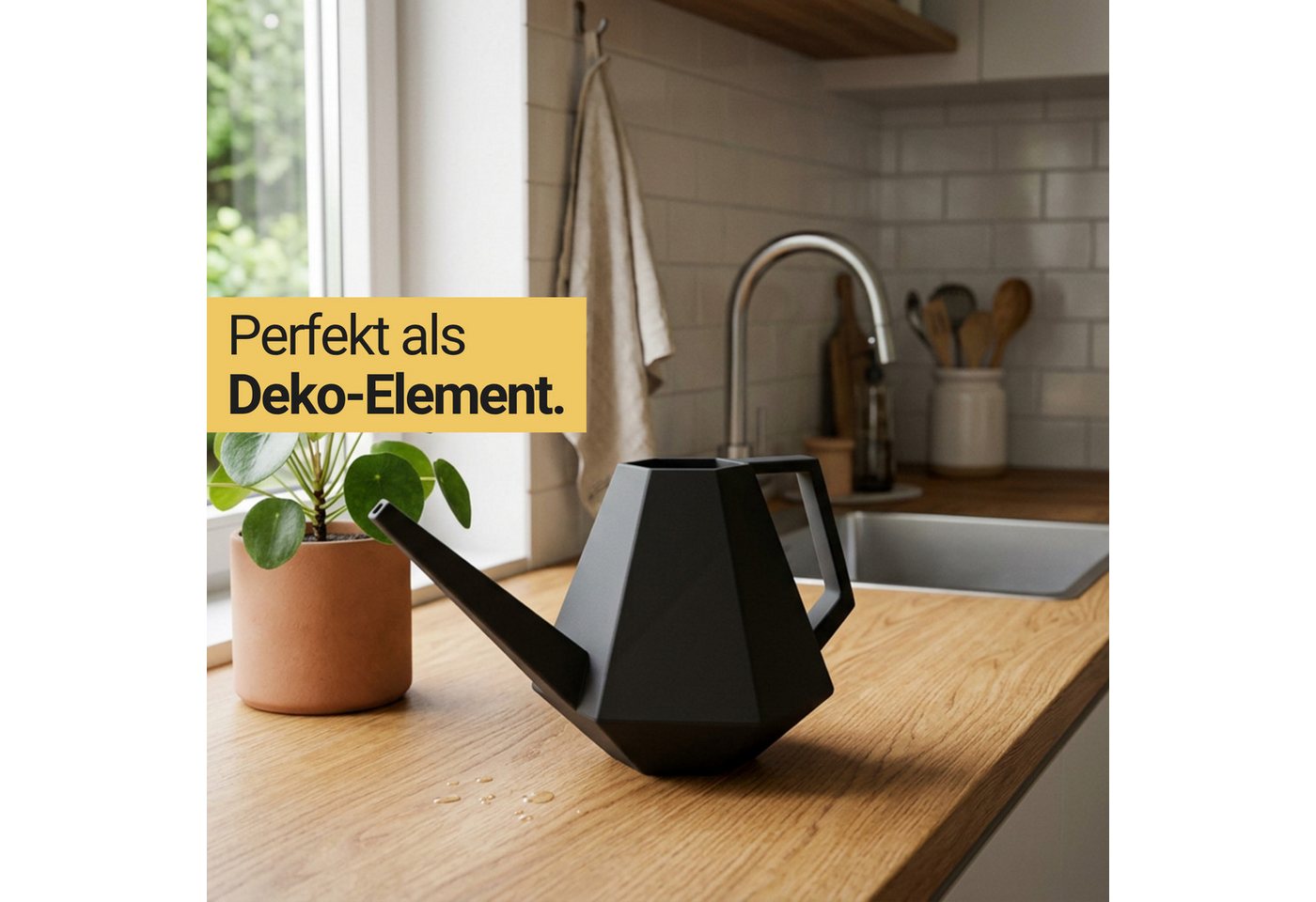 Shapes - Decorations Gießkanne Watering Can Premium Gießkanne, Indoor, Outdoor by Gazzaladra Design (Einzelmodell, 1 Kanne), 1.0: 14.78x14.75x25.70 – Bild 2 von 5